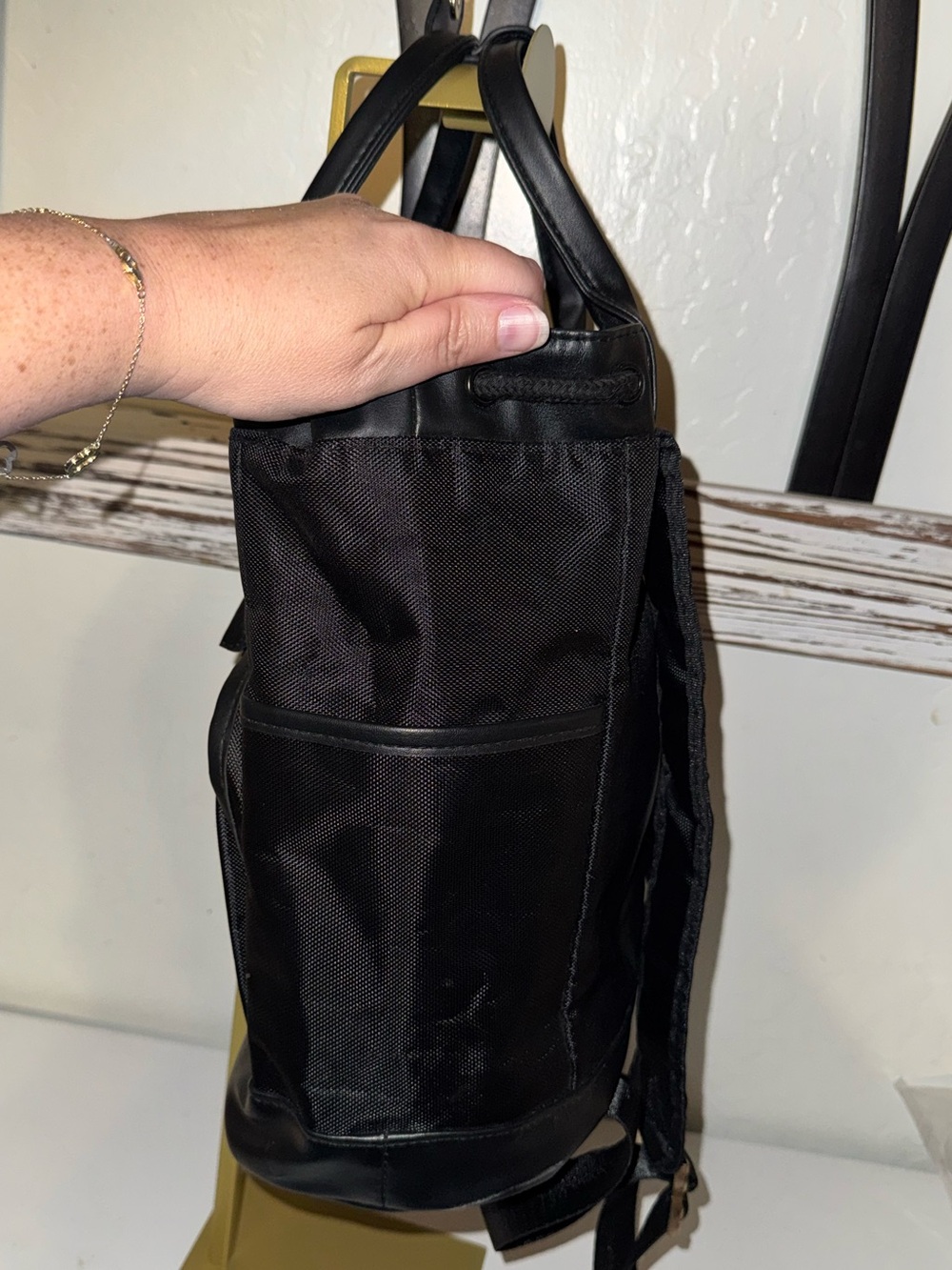 Versace Perfums black nylon backpack bag w gold hardware like new - Picture 12 of 15